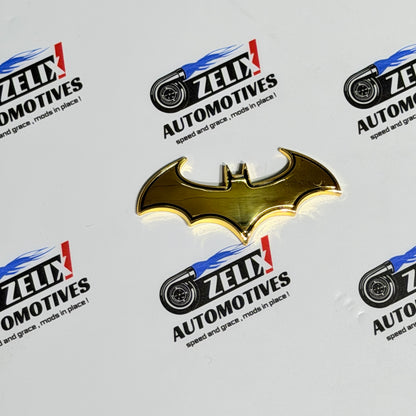 Batman Logo Sticker | Premium Metal Finish in Silver/Gold Variants