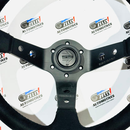 MOMO Black Edition Steering Wheel | Sport Leather-Finish  Design