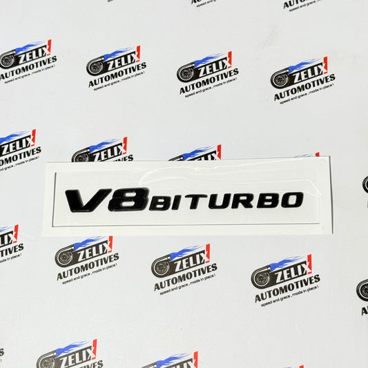 V8 Bi-Turbo Rear Emblem | Premium Glossy Black Finish