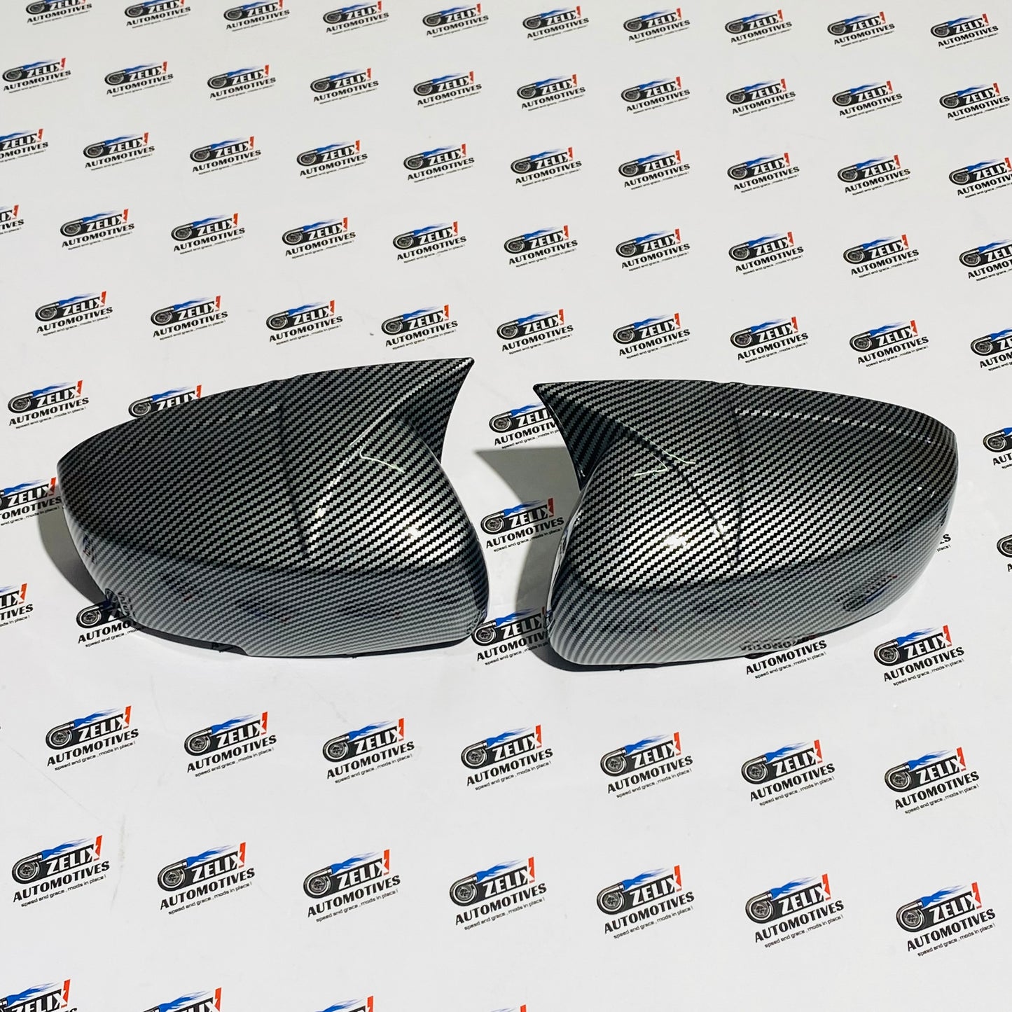 Grand Vitara and Toyota Hyryder Batman Style Mirror Covers | Aftermarket Glossy Black/Carbon Finish
