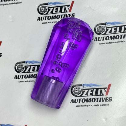 Durable Purple  Bubble Crystal Cut Shift Knob Easy Installation for Cars