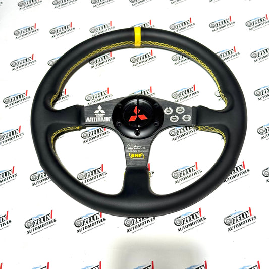 OMP Flat Racing Steering Wheel (14-Inch ) | Premium Sport & Rally Style