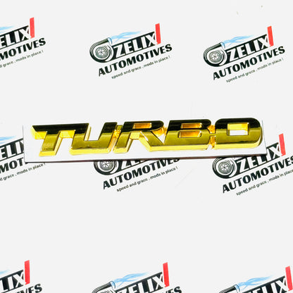 Turbo Metal Sticker | Universal Aftermarket Car Emblem Badge