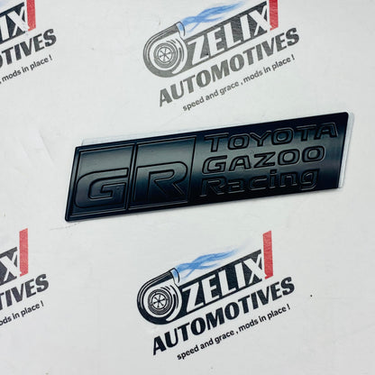 GR Steering Metal Sticker (Long) | Universal Car Emblem Badge