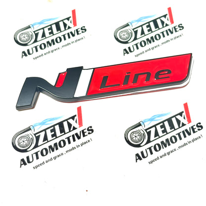 N Line Metal Emblem Badge | Universal Aftermarket Monogram Sticker