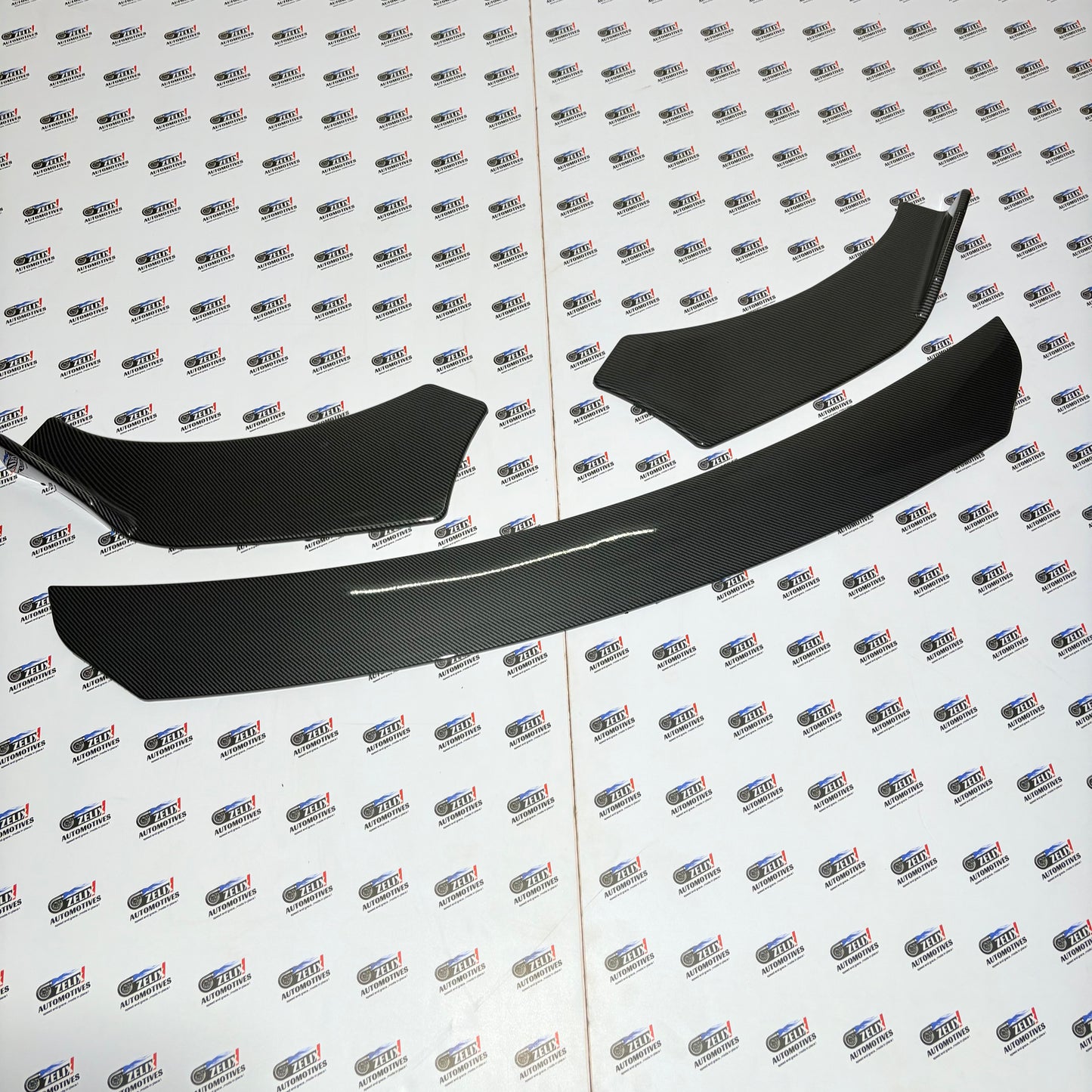 Universal  Front Splitter Kit Set Of-3 | Glossy Black and Crabon Finish Colour Options