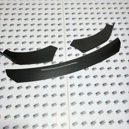 Universal  Front Splitter Kit Set Of-3 | Glossy Black and Crabon Finish Colour Options