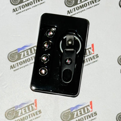 Air Valve Caps Set of 4 with Keychain | Brand Logo Design