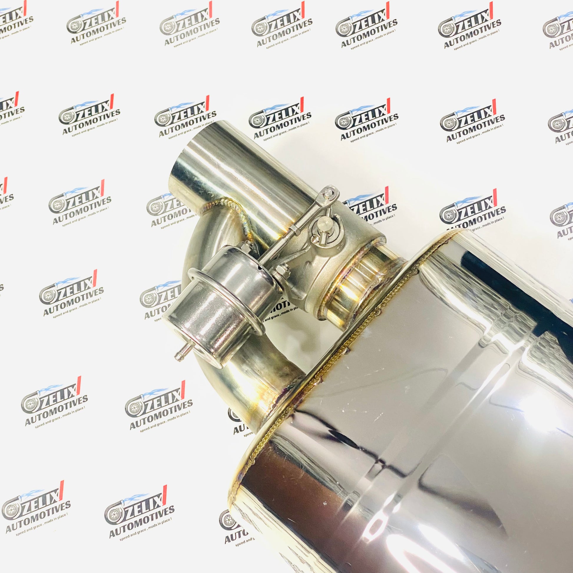 stainless steel muffler with dual valve setup