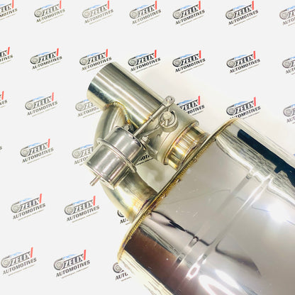 stainless steel muffler with dual valve setup