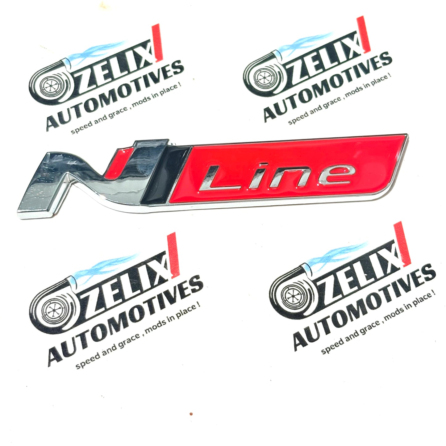 N Line Metal Emblem Badge | Universal Aftermarket Monogram Sticker