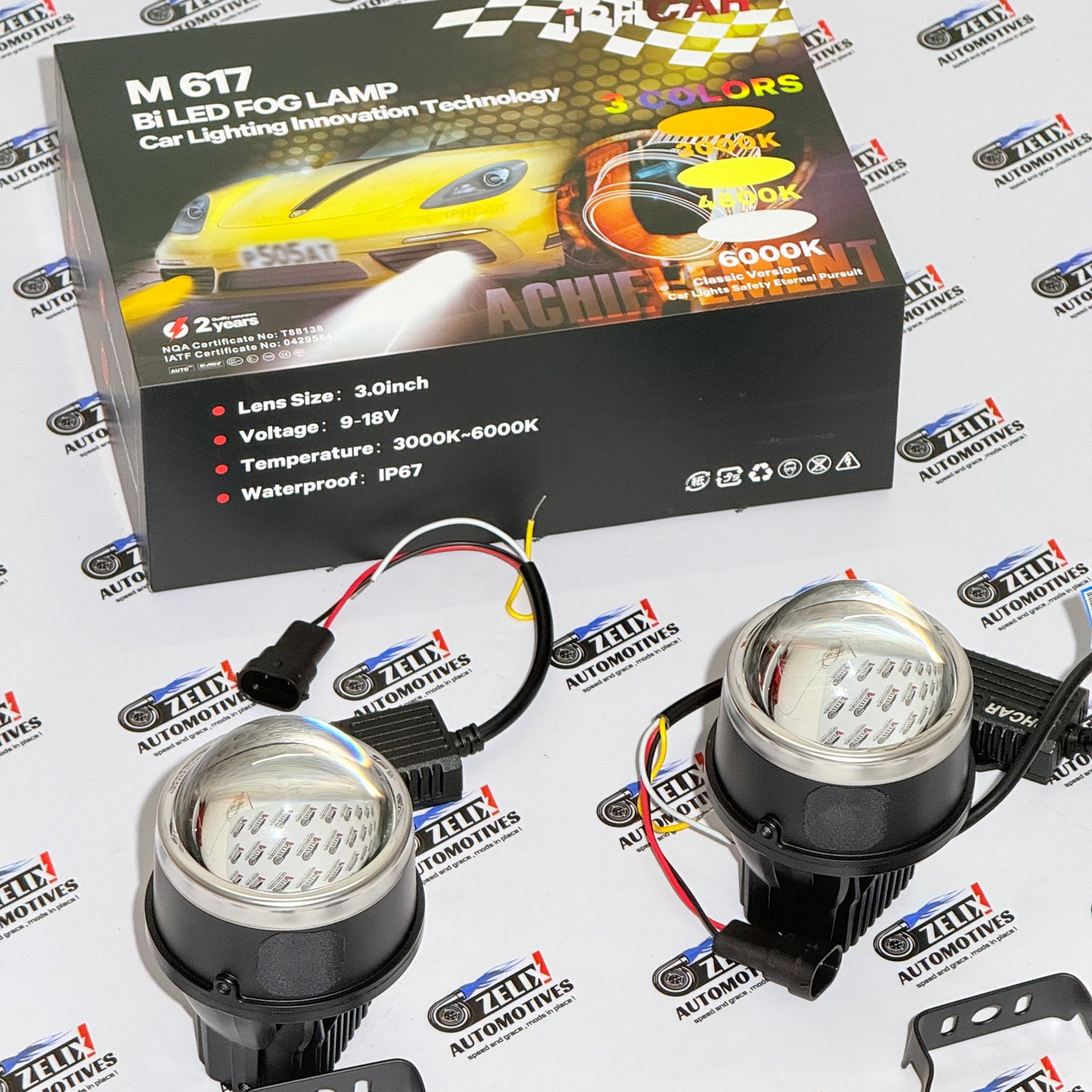 IPH-M617  Tri-Color Bi-LED Fog Lamps 3-Inch | High Visibility Upgrade Universal fit