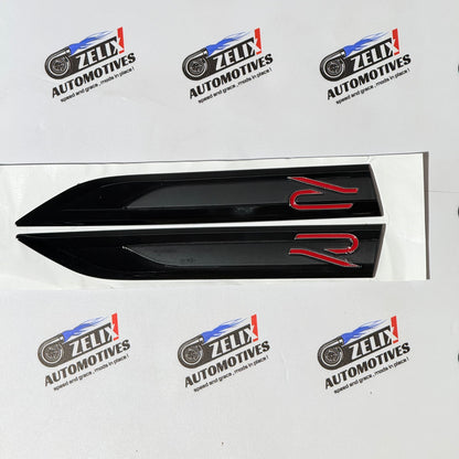 VW R-Logo Fender Emblems Long-Design | Aftermarket OEM-Design in Multiple Colour Options