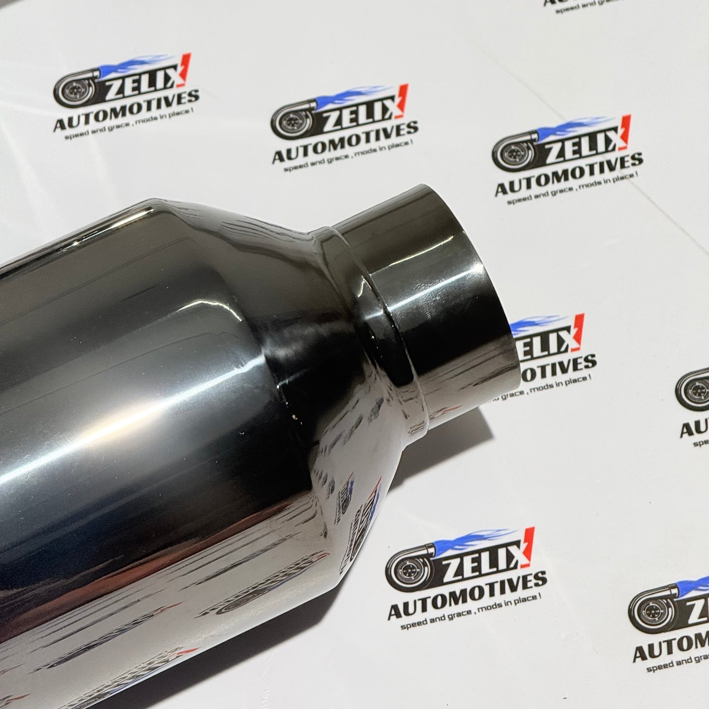 Monster Size Single Exhaust Tip | Performance Upgrade | Chrome/ Glossy Black Finish