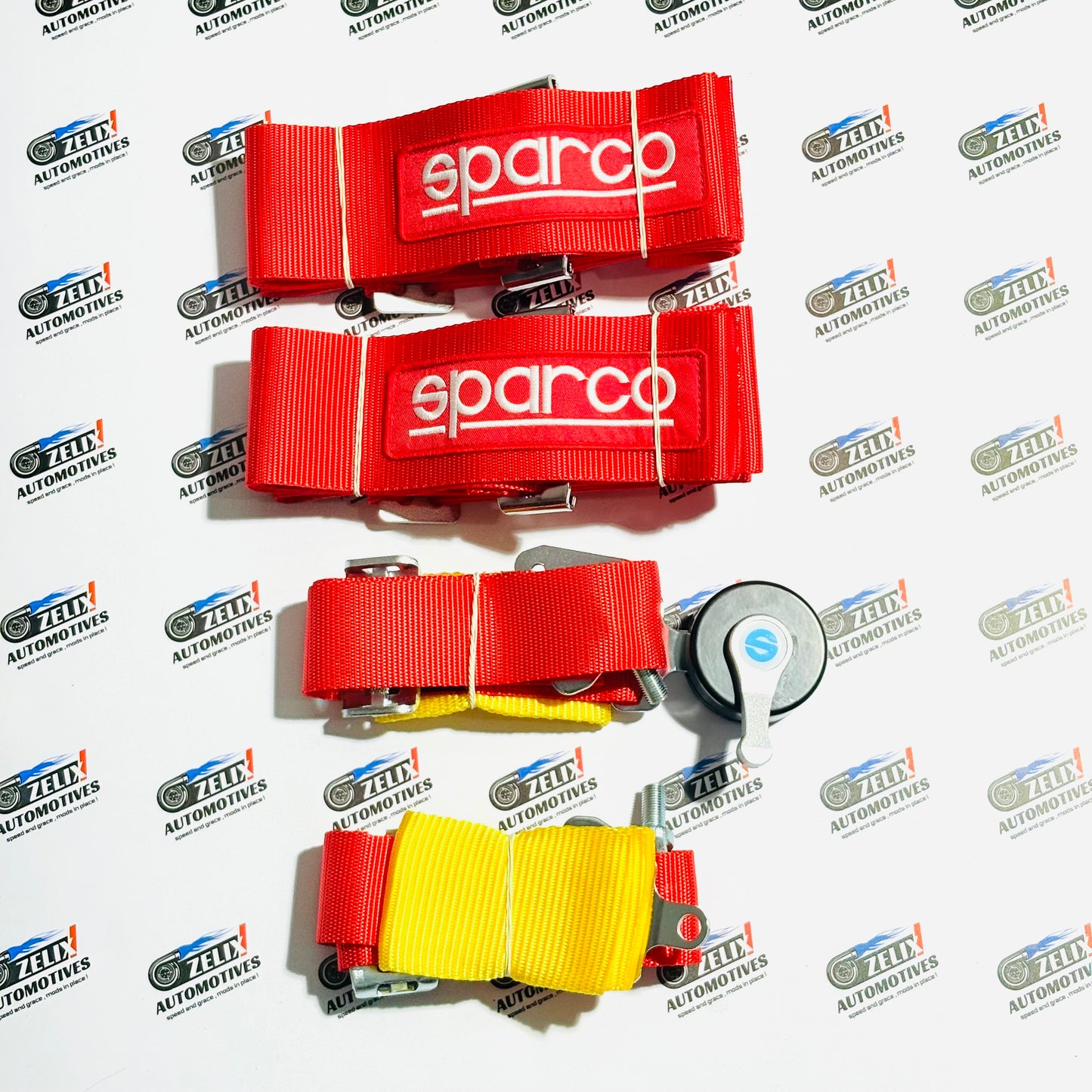 SPARCO 4-Point Racing Seat Belt Harness – Universal Red