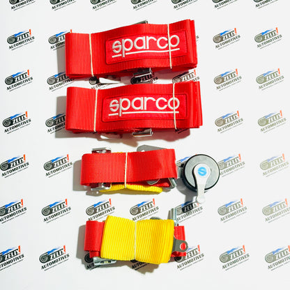 SPARCO 4-Point Racing Seat Belt Harness – Universal Red