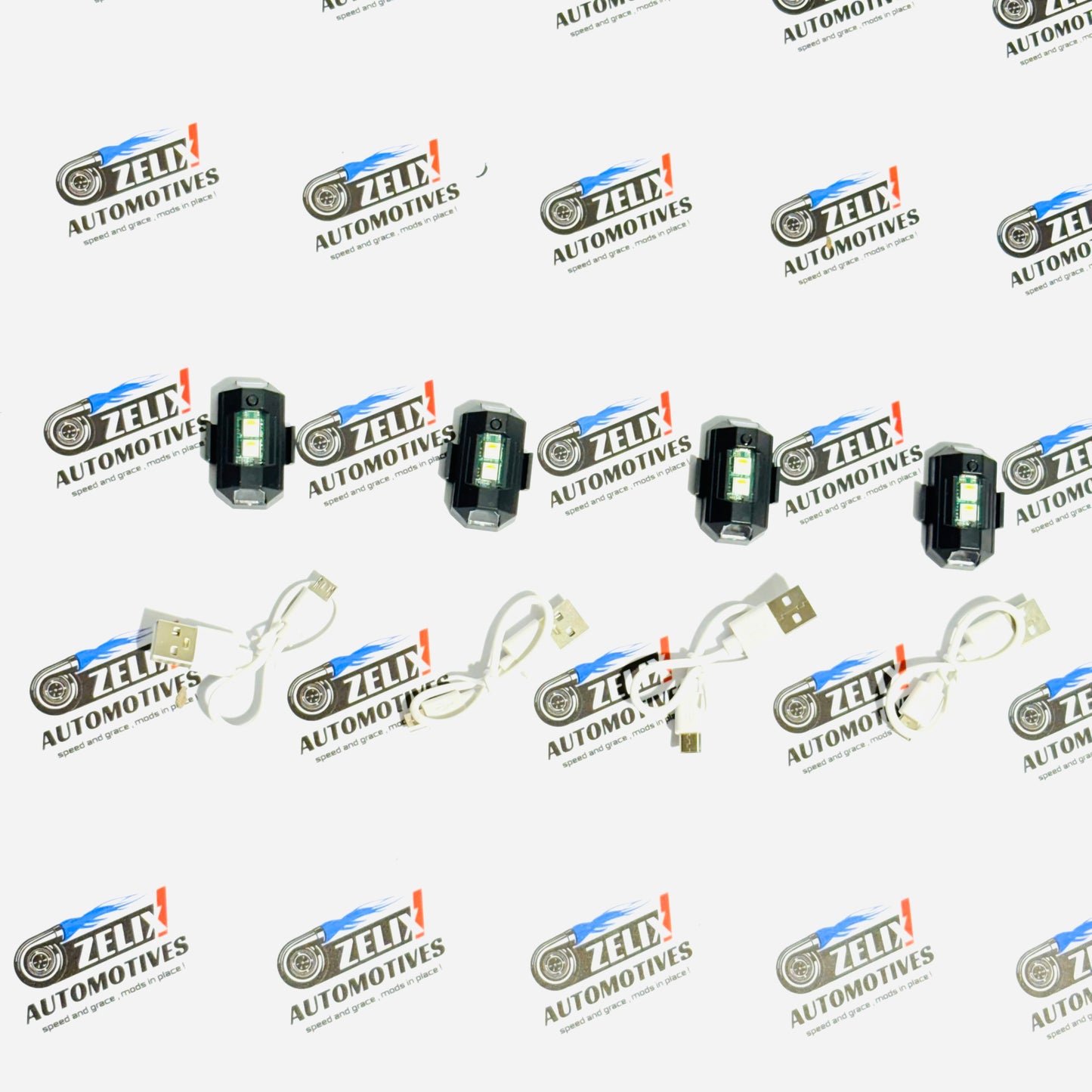 Aircraft-Style  LED Flashers | Multi-color Strobe Warning Lights (Set of 4)