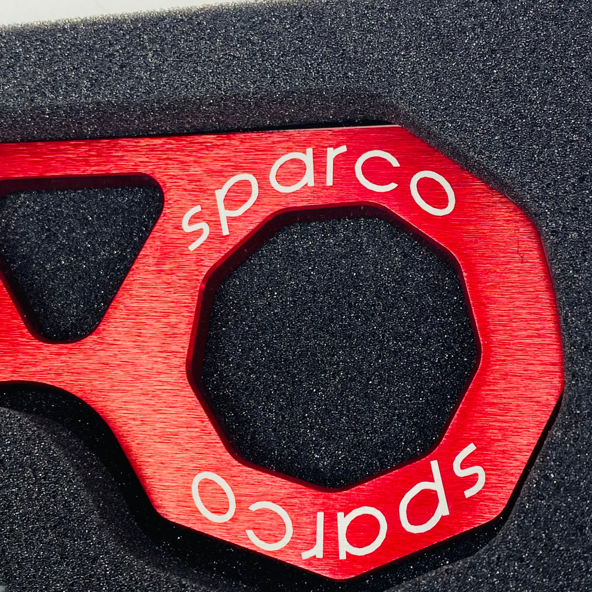 Sparco rear tow hook in red 
