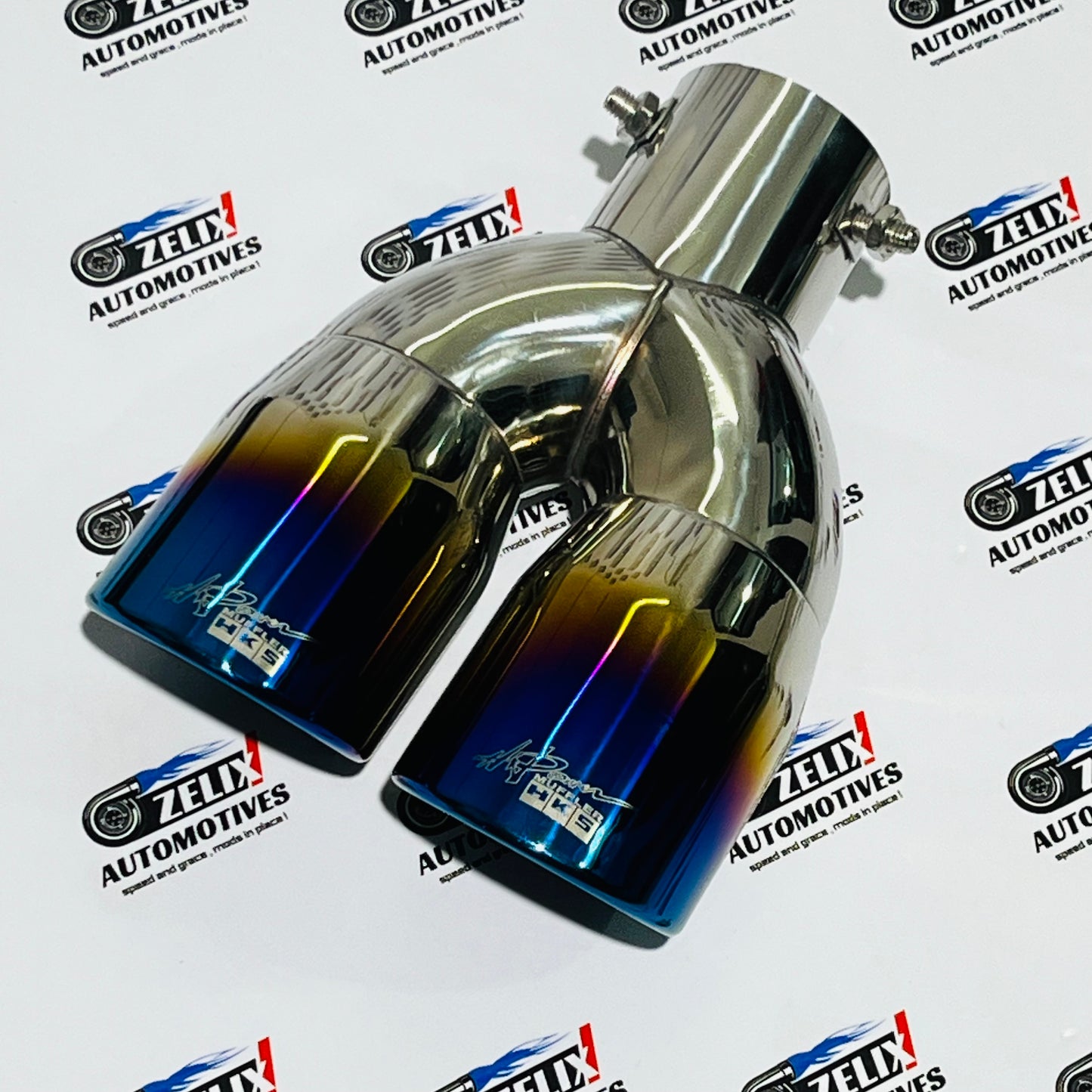 HKS Dual Exhaust Performance Muffler Tips | Burnt,Rainbow and Glossy Black Finish