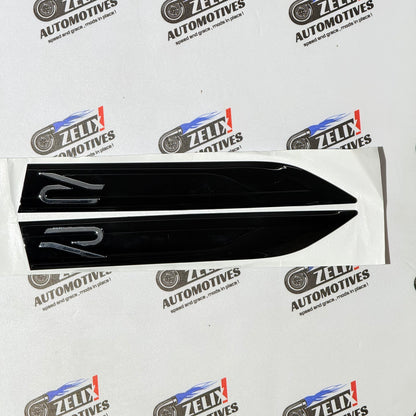 VW R-Logo Fender Emblems Long-Design | Aftermarket OEM-Design in Multiple Colour Options