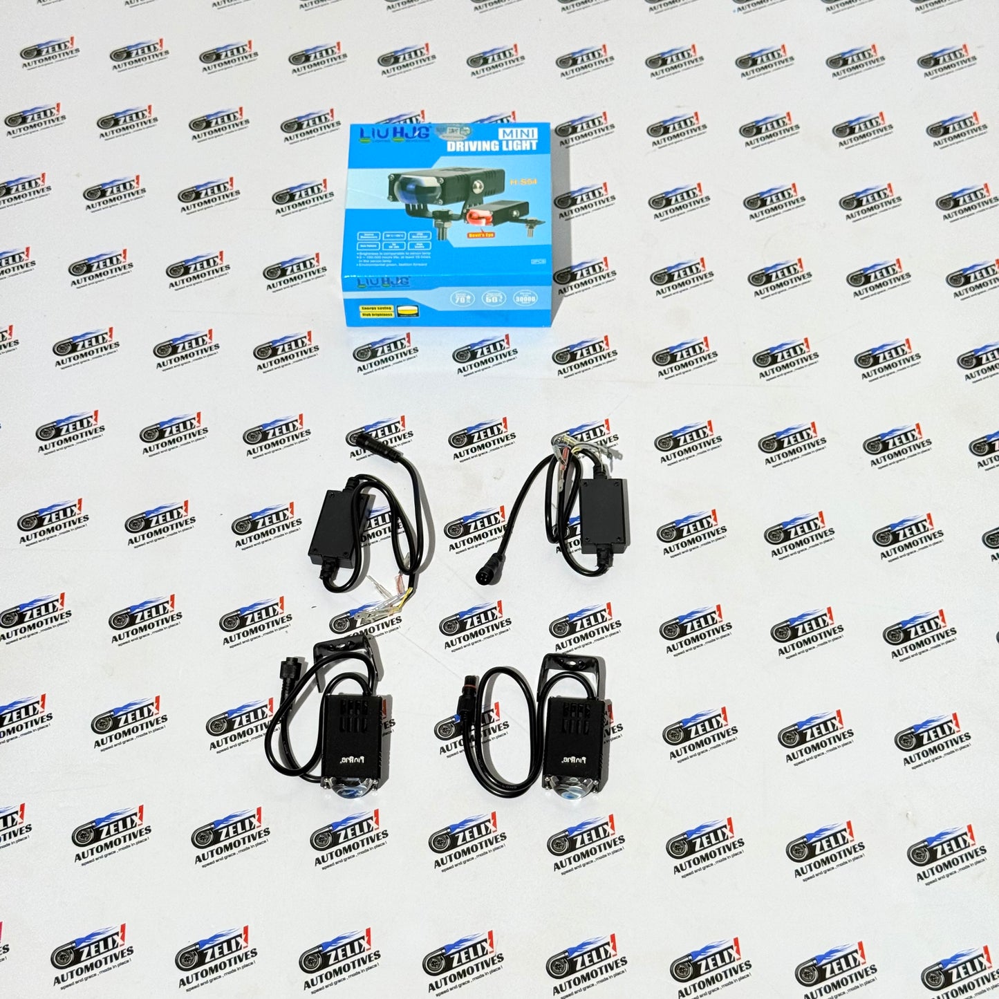 HJG Mini Driving Auxiliary Lights | Dual-Color with Red Devil Eye