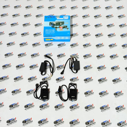 HJG Mini Driving Auxiliary Lights | Dual-Color with Red Devil Eye