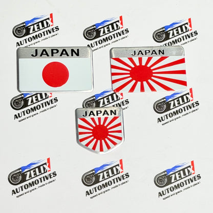 Japan Flag Metal Emblem Sticker | Performance Aesthetic