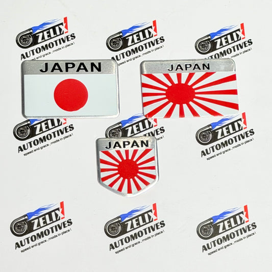 Japan Flag Metal Emblem Sticker | Performance Aesthetic