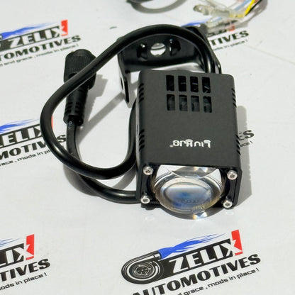 HJG Mini Driving Auxiliary Lights | Dual-Color with Red Devil Eye