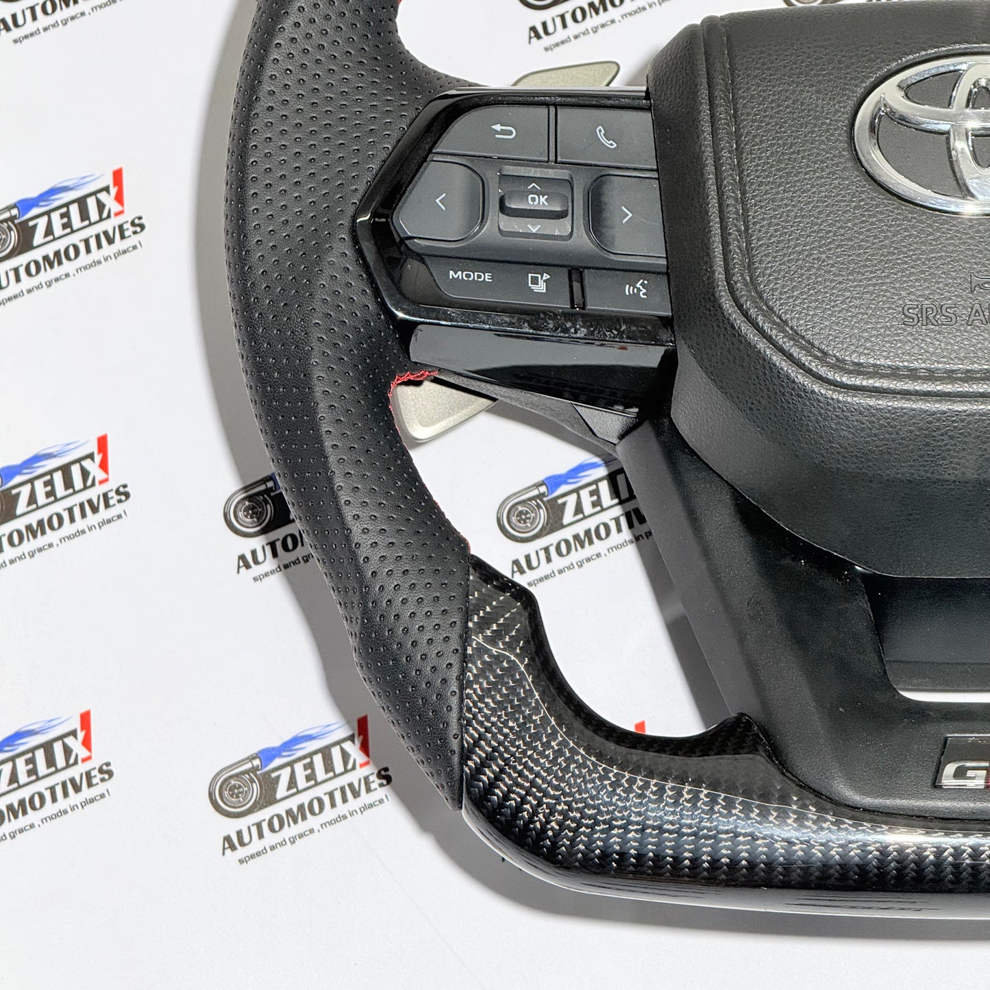 Toyota Fortuner Steering Wheel  GR Sport Style | Aftermarket Carbon Fiber Finish