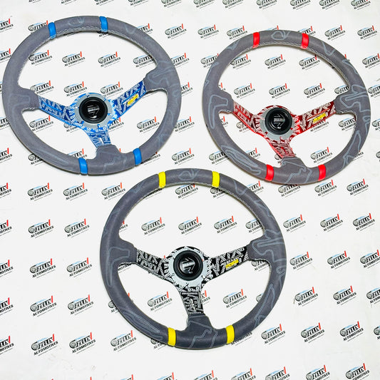 MOMO 14-Inch Alcantara Universal Steering Wheel.