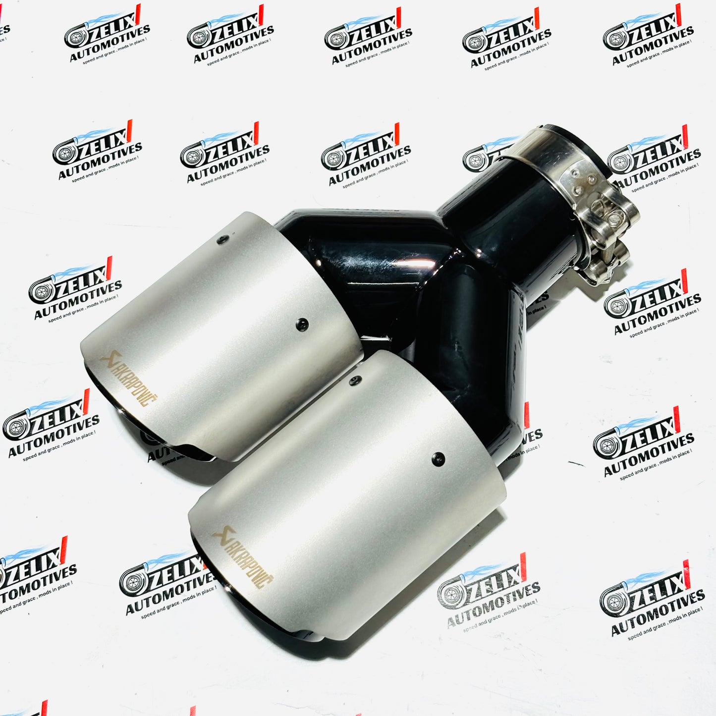 Akrapovic Dual Exhaust Tip | Premium Heavy Quality Matte Silver Finish