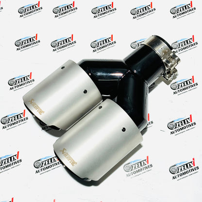 Akrapovic Dual Exhaust Tip | Premium Heavy Quality Matte Silver Finish