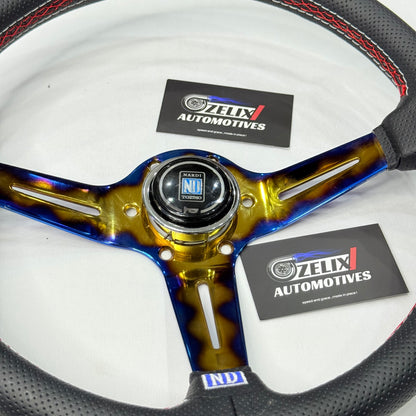 NARDI 14 Inch Titanium Gold Universal Steering Wheel