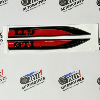VW Polo GTI Fender Sticker Badge Set of 2 | Aluminium Build