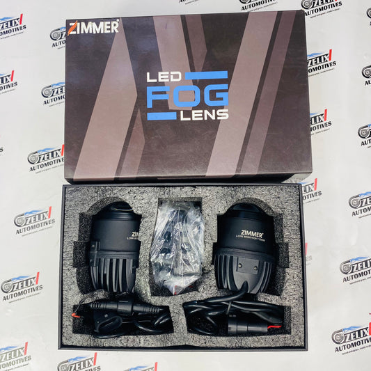 High-performance Zimmer LED fog lens with bright white beam for clear vision in foggy weather
