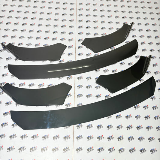 Universal  Front Splitter Kit Set Of-3 | Glossy Black and Crabon Finish Colour Options