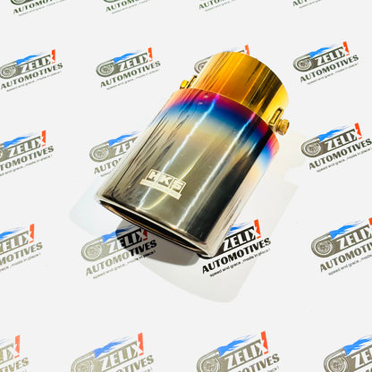 HKS  Single Exhaust Tip |  Enhances Sporty  Look Universal Fit Colours Options (Burnt,Neo-Crome,Rainbow)