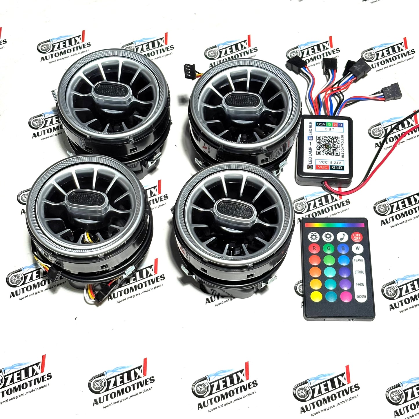 RGB AC Vent LED Light Set (4 Pieces) | Wireless Remote Control