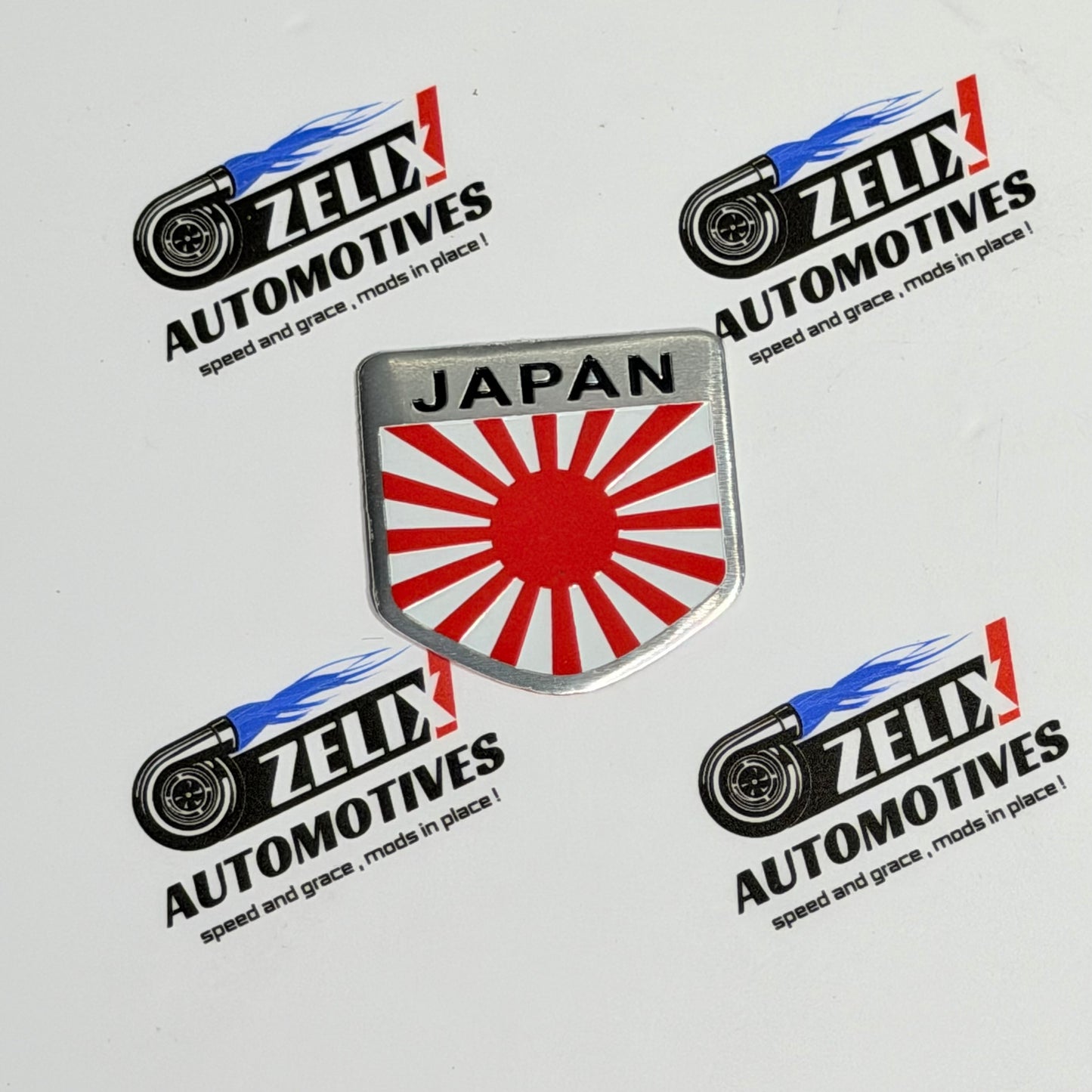 Japan Flag Metal Emblem Sticker | Performance Aesthetic