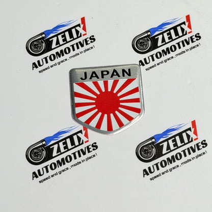 Japan Flag Metal Emblem Sticker | Performance Aesthetic