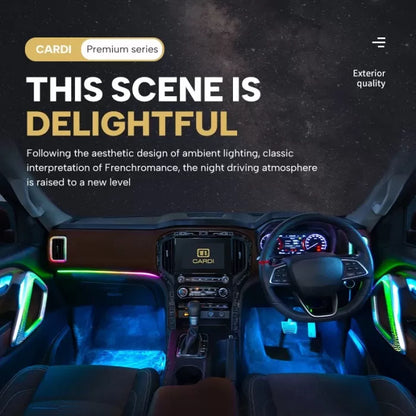 CARDI K4 OEM Ambient Lights With Black Panel  For Mahindra Scorpio N 2022 Onwards - 18 Pieces