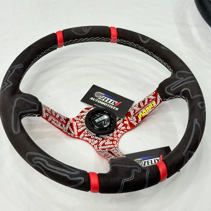 MOMO 14-Inch Alcantara Universal Steering Wheel.