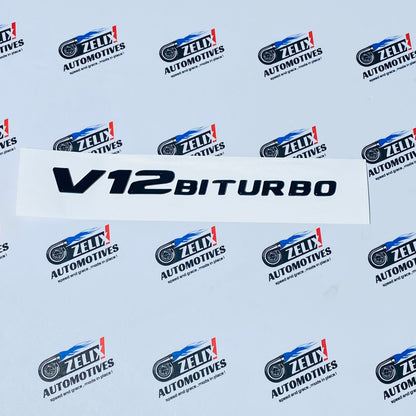 V12 Bi Turbo Rear Emblem | Aftermarket OEM-style Replacement Badging