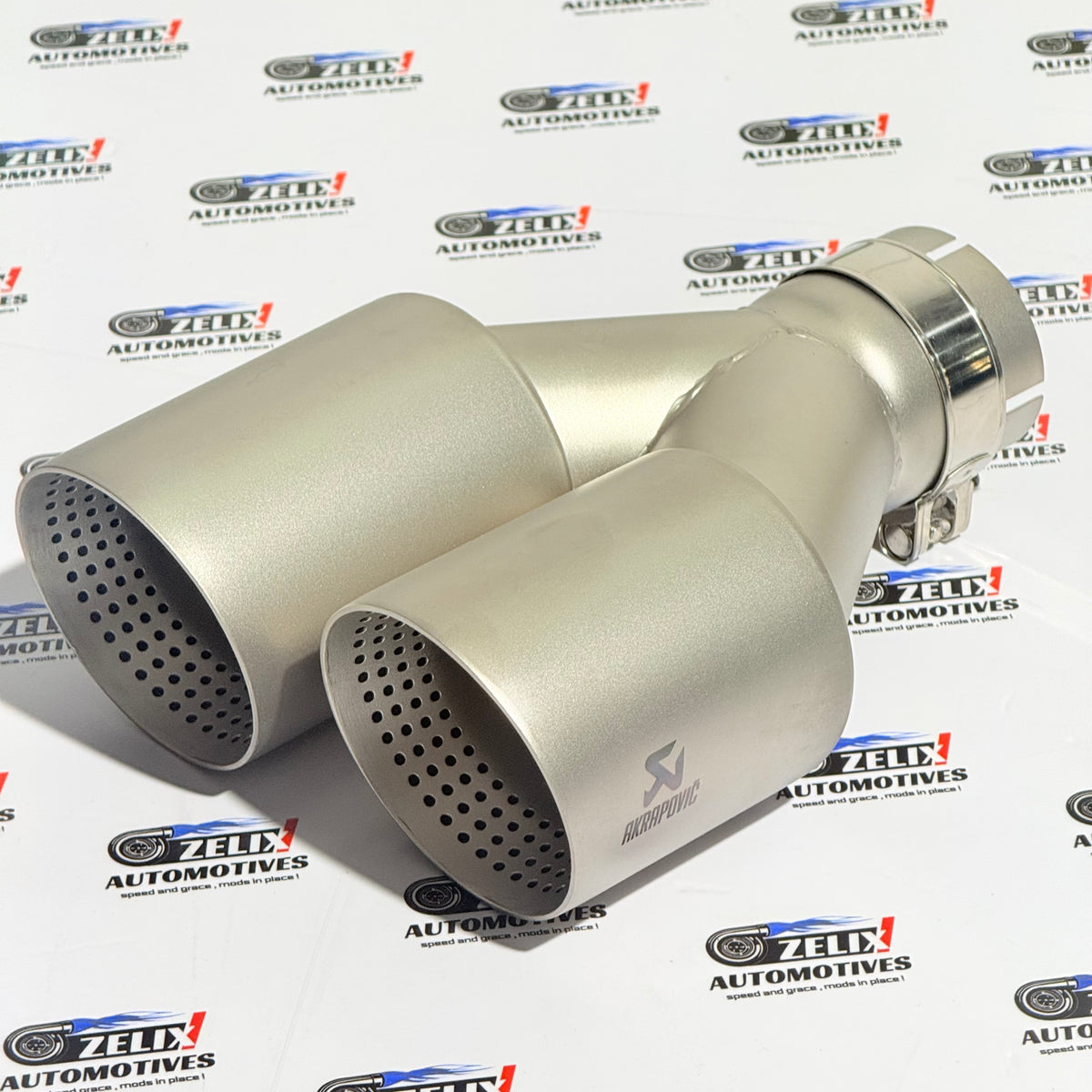 Akrapovic Perforated Dual Exhaust Tip | Premium Metallic Matte Finish
