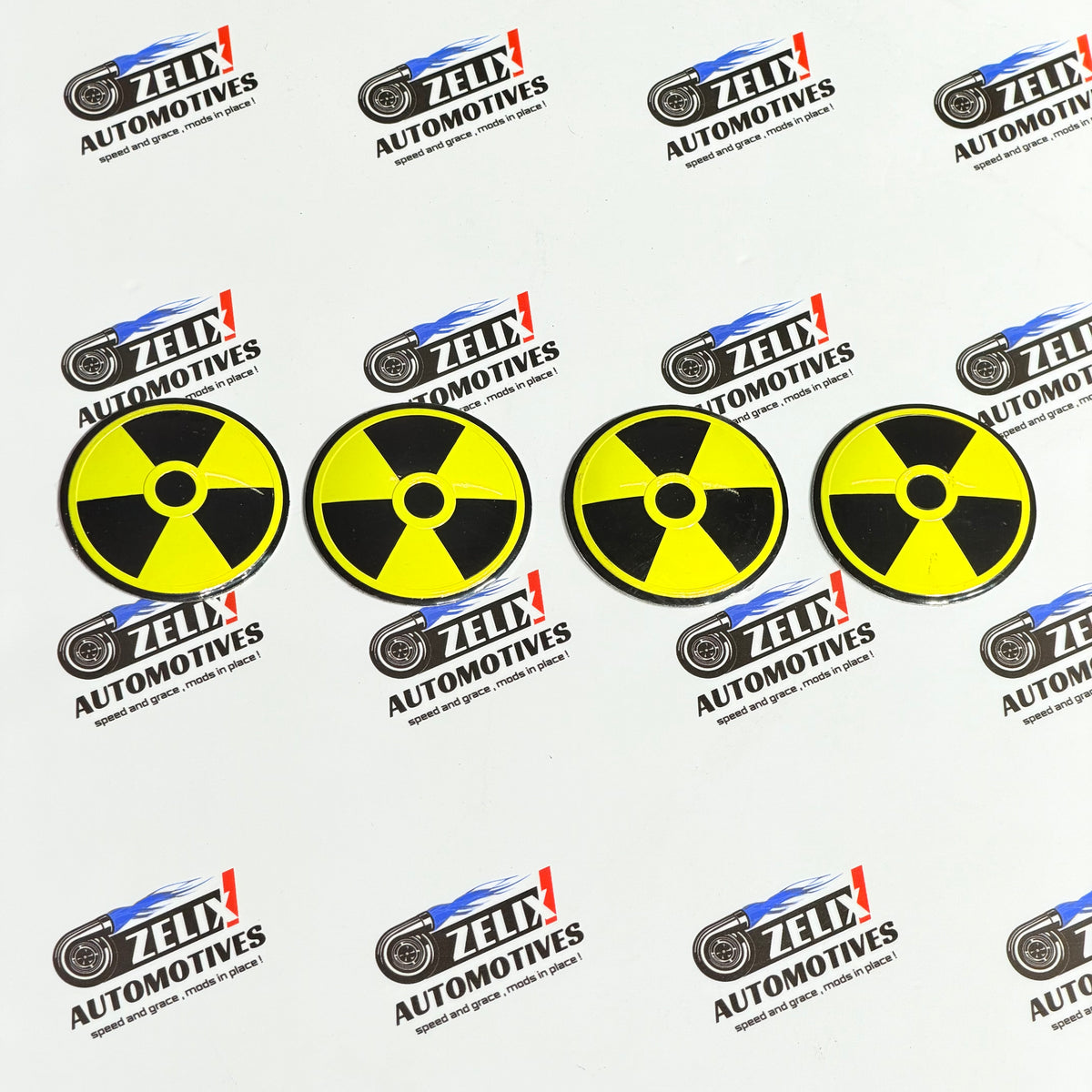 Radiation Machine Sticker Radiation Symbol Wheel Stickers Set of 4 Universal Fit – Zelix Automotives