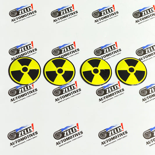 Radiation Symbol Wheel Stickers | Universal Fit Set of -4