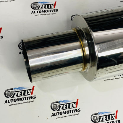 HKS Single Tip Universal Exhaust Muffler | Burnt Finish (No DB Killer)