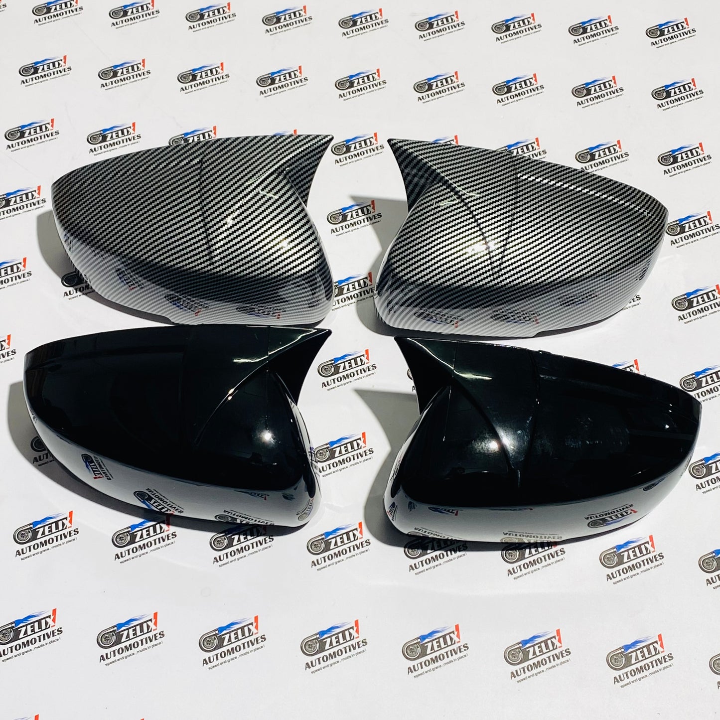 Grand Vitara and Toyota Hyryder Batman Style Mirror Covers | Aftermarket Glossy Black/Carbon Finish