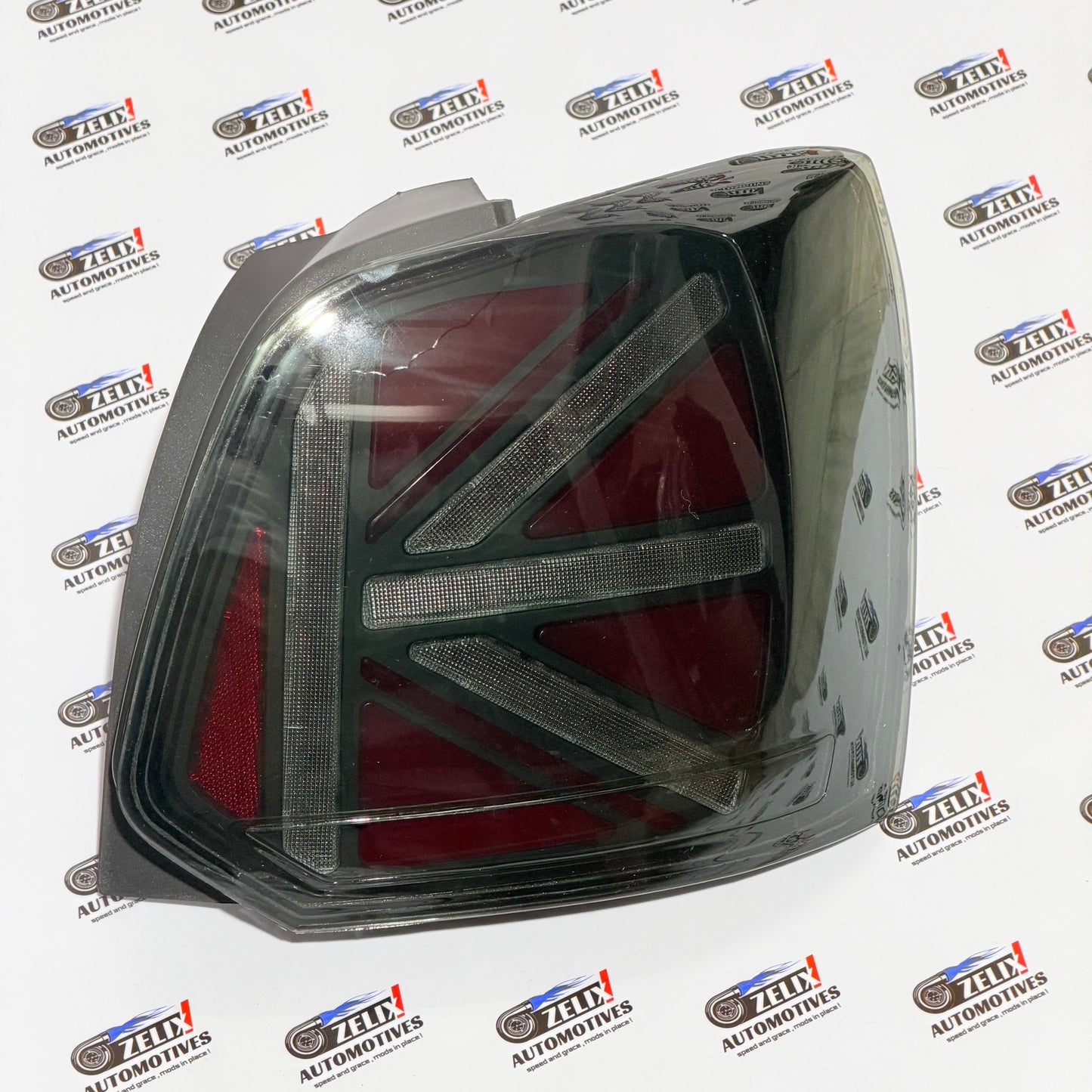 VW POLO Union-Style Tail Lights | Aftermarket Tail Lights With Welcome Feature Smoked+Red Finish